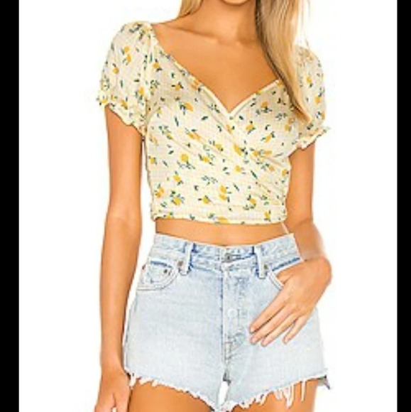 BOUND BY BOND-EYE Wild & Free Wrap Bikini Top lemons size large - Picture 1 of 10